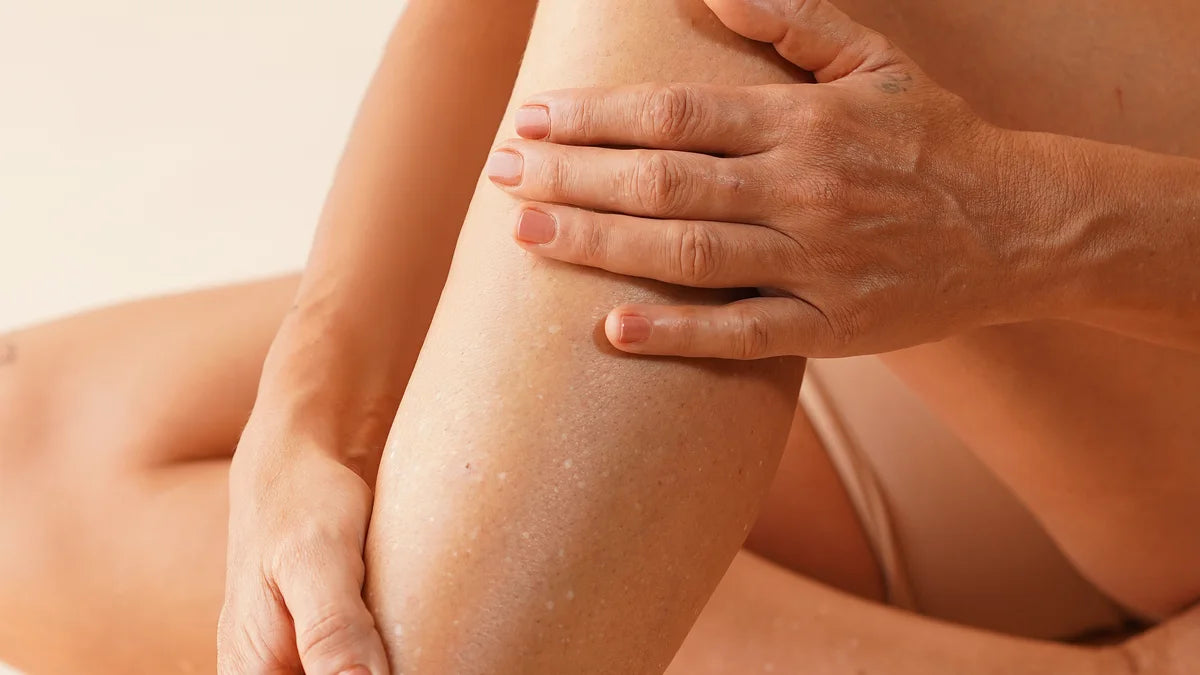 Oil massaged into the knee