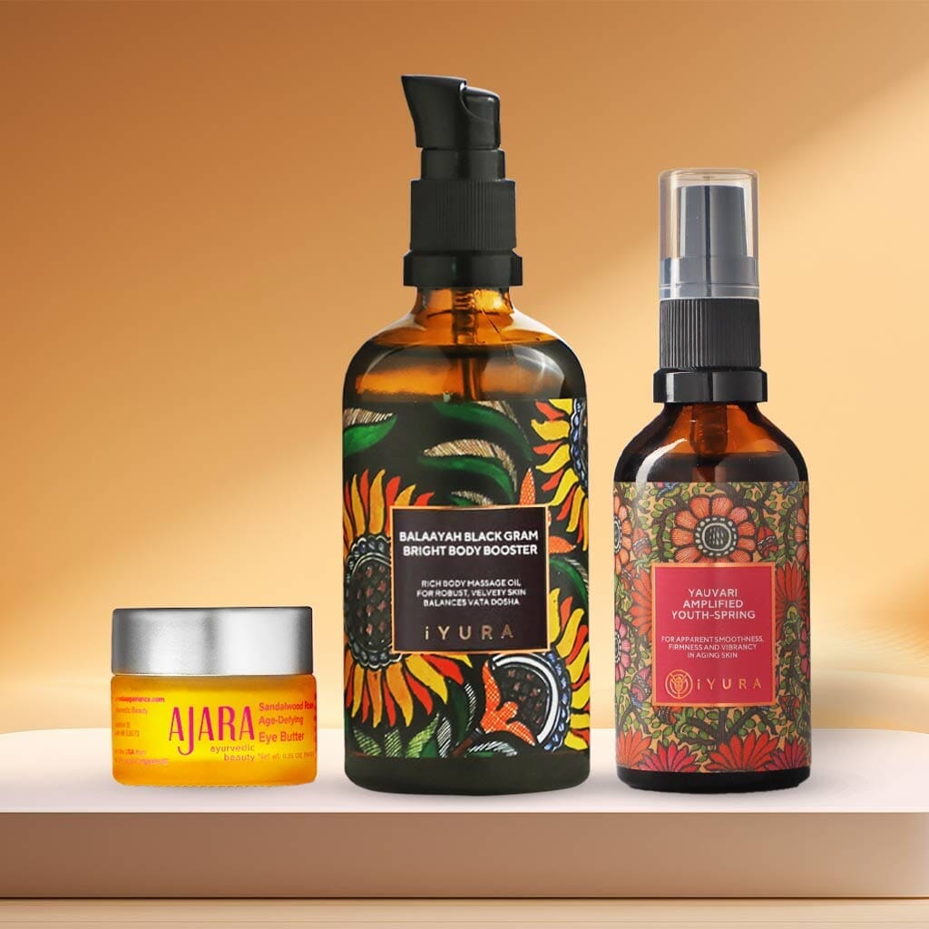 Bestsellers Bundle: Perfect Bundle for Dry, Aging Skin and Under-eyes Beauty set The Ayurveda Experience 