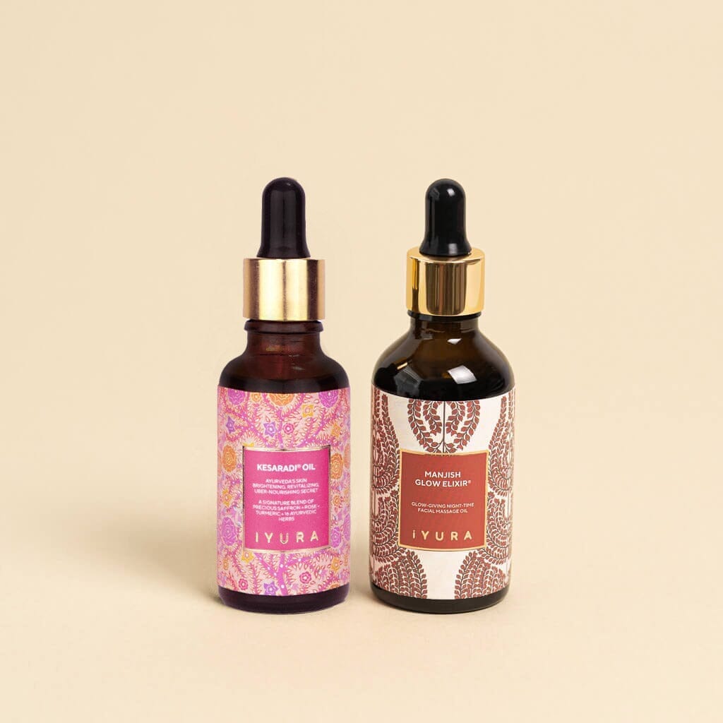 Day & Night Face Oil Duo - Best Moisturizer for Healthy Skin - Ayurvedic Natural Skincare Set 🎁🎁 Beauty set iYURA 