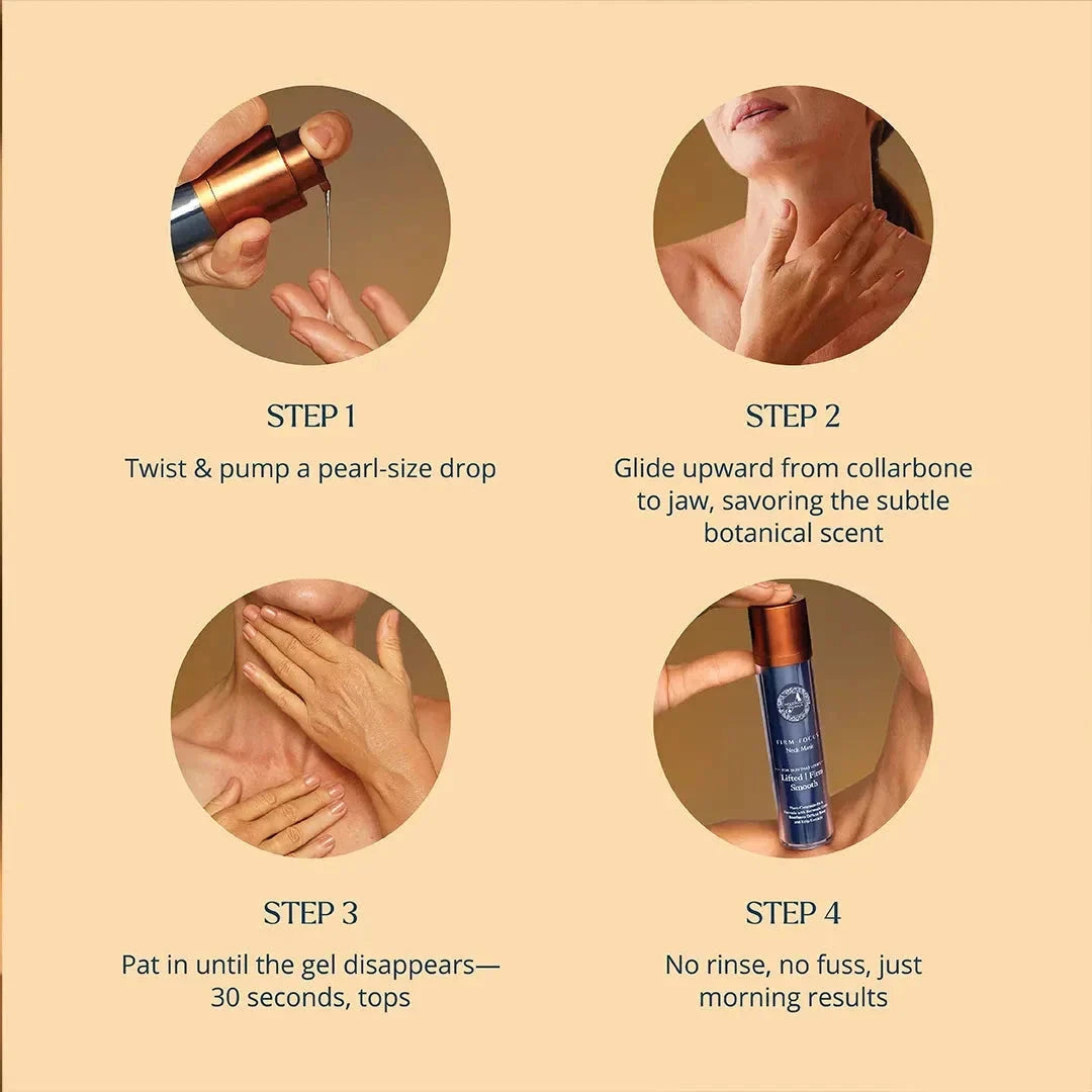 Firm-Focus Neck Mask - Lifts, Firms, Smooths the look of Loose, Saggy Skin on the Neck, Jaw, Chin & Upper Chest - Focused Neck Firming Action with Phyto-Ceramides and Water Lily - Best Firming Neck Mask Neck Mask A Modernica Naturalis 