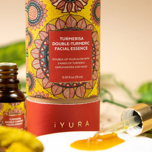 Firm & Plump Glow Duo - With Yauvari Amplified Youth Spring, Turmerisa Double-Turmeric Facial Essence and FREE IndiGhee Lip Balm Beauty set iYURA 