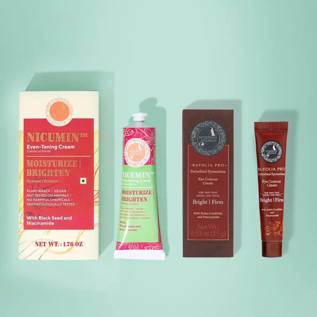 Glow Getter Duo: Rufolia PRO Periorbital Eyemulsion and Nicumin Even-Toning Cream Beauty set A Modernica Naturalis 