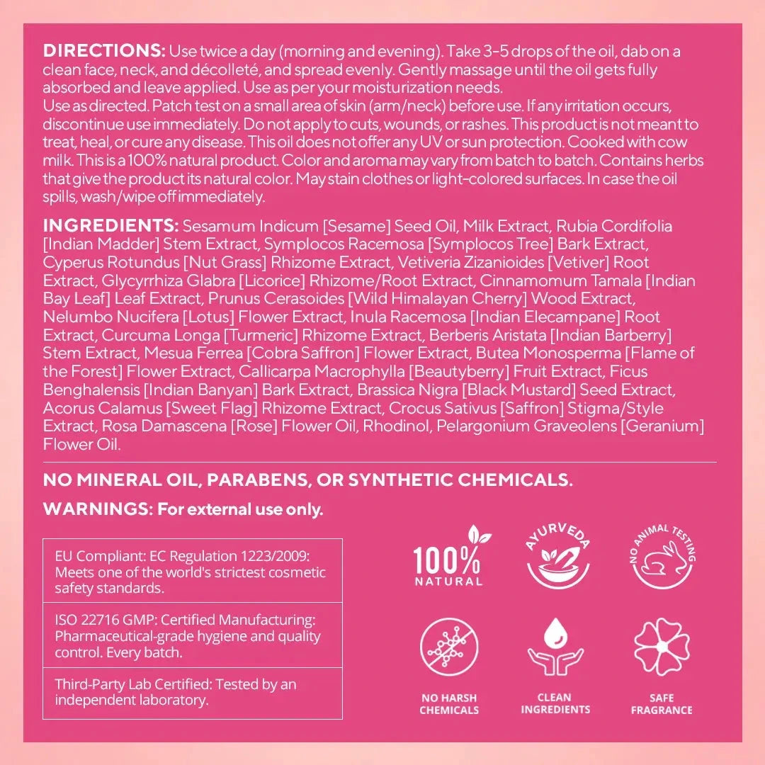 Kesaradi Daily Glow - Face Oil Moisturizer for Dry Skin or Sensitive Skin - Natural Skincare for Glowing Skin Face oil iYURA 