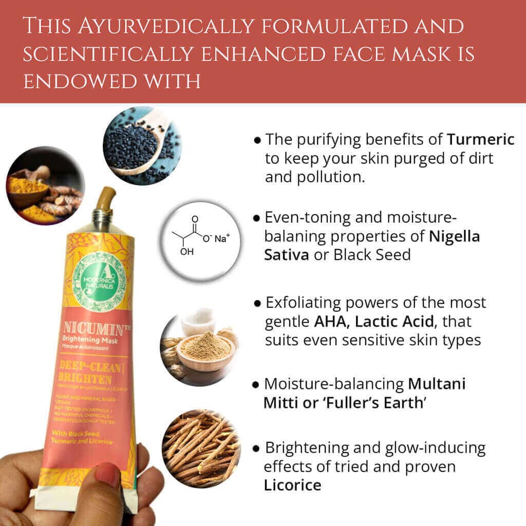 Nicumin Brightening and Even Toning Face Mask - With Black Seed, Turmeric and Licorice Face Mask A Modernica Naturalis 