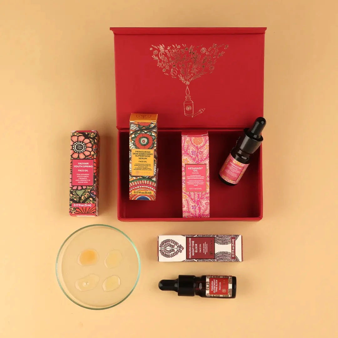 The Real Face of Beauty – 4 Ayurvedic Face Oil Minis Trial Kit iYURA 