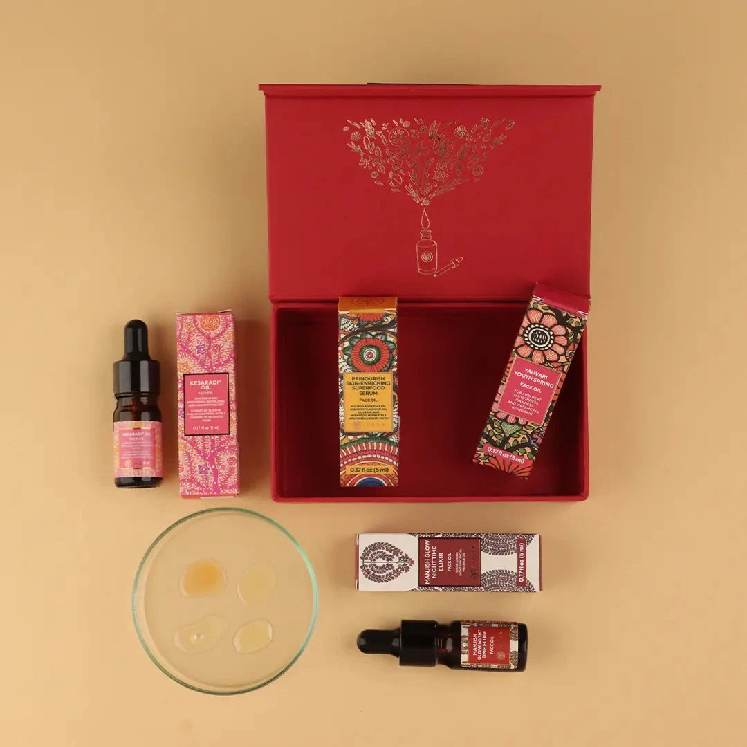 The Real Face of Beauty – 4 Ayurvedic Face Oil Minis Trial Kit iYURA 